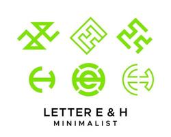 lettre hein monogramme La technologie logo conception. vecteur
