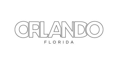 orlando, Floride, Etats-Unis typographie slogan conception. Amérique logo avec graphique ville caractères pour impression et la toile. vecteur