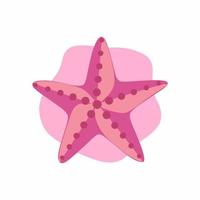 rose étoile de mer sur blanc Contexte. sous-marin la vie de Caraïbes étoile de mer. mer habitant. vecteur