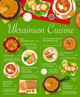ukrainien cuisine nourriture menu page vecteur modèle