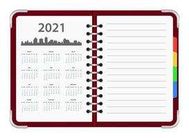 calendrier oganizer 2021 vecteur