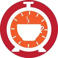café temps logo conception vecteur modèle
