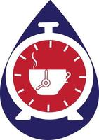 café temps logo conception vecteur modèle