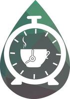 café temps logo conception vecteur modèle
