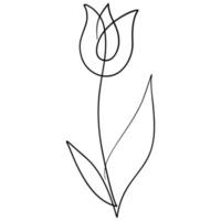 un ligne dessin tulipe fleur vecteur