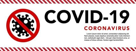 signe attention coronavirus. arrêter la bannière du coronavirus. vecteur