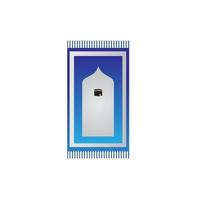 prière tapis avec kaaba motif avec pente bleu couleur, islamique vecteur pour le mois de Ramadan et eid al-fitr et eid al-adha