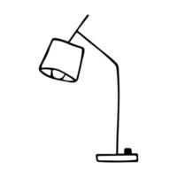 table lampe noir et blanc griffonnage style illustration vecteur