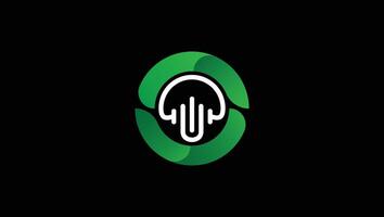 cerveau et Mike Podcast logo conception vecteur