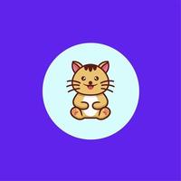 mignonne chat séance logo conception vecteur