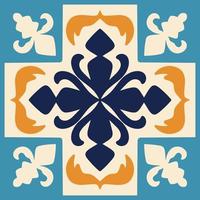 marocain mosaïque tuile avec coloré patchwork. ancien le Portugal azulejos, mexicain talavera, italien majolique ornement, arabesque motif ou Espagnol céramique mosaïque vecteur
