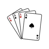 en jouant cartes vecteur icône. poker illustration signe. casino symbole. jeux d'argent logo.