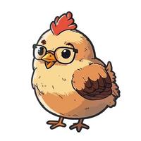 mignonne poule dessin animé style vecteur