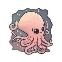 mignonne calamar dessin animé style vecteur
