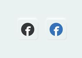 Facebook icône branché neumorphisme style, neumorphique Facebook logo icône vecteur illustration
