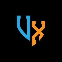 ux abstrait monogramme logo conception sur noir Contexte. ux Créatif initiales lettre logo concept. vecteur