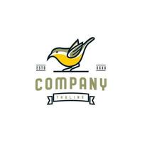 bananaquit oiseau logo conception modèle. impressionnant une bananaquit oiseau avec emblème logo. une bananaquit oiseau ligne art logotype. vecteur