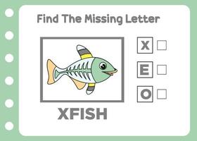 trouver le disparu lettre de X poisson vecteur