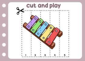 Couper et jouer xylophone pour des gamins vecteur