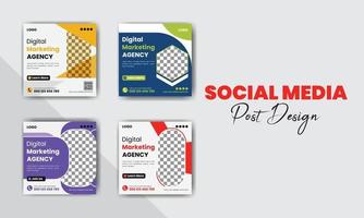 Créatif numérique commercialisation social médias Publier conception paquet vecteur