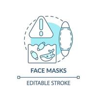 icône de concept de masques faciaux vecteur