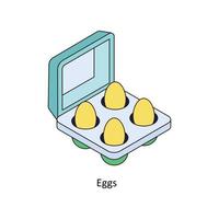 des œufs vecteur isométrique Icônes. Facile Stock illustration Stock