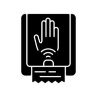 icône de glyphe noir distributeur de serviettes sans contact vecteur