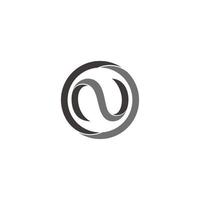 lettre n mouvement cercle 3d plat ombre géométrique logo vecteur