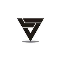 abstrait rayures lettre sv Triangle géométrique ligne logo vecteur