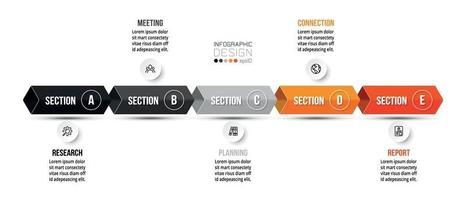 modèle d'infographie entreprise graphique chronologique. vecteur