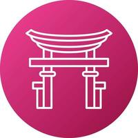 style d'icône de porte torii vecteur