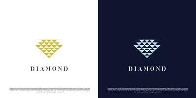 Créatif diamant logo conception illustration. géométrique forme monogramme diamant idée. diamant icône de Triangle forme collection. Facile plat Créatif luxe diamant bijoux élégant mode conception. vecteur