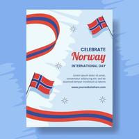 Norvège nationale journée verticale affiche plat dessin animé main tiré modèles Contexte illustration vecteur