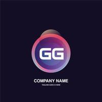 gg initiale logo avec coloré cercle modèle vecteur