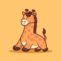 illustration vectorielle de dessin animé mignon girafe vecteur