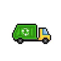 des ordures un camion dans pixel art style vecteur