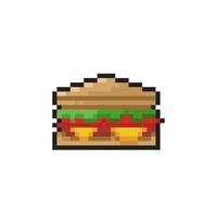 sandwich dans pixel art style vecteur