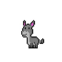 mignonne âne dans pixel art style vecteur