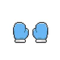 bleu gant dans pixel art style vecteur