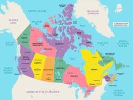 Canada géographique Région pays carte pour éducation objectif vecteur