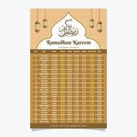 modèle de calendrier d'ornement islamique vecteur