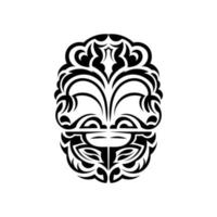 ornemental visages. maori tribal motifs. adapté pour tatouages. isolé. noir ornement, vecteur illustration.