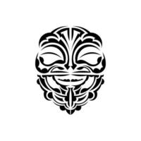 ornemental visages. maori tribal motifs. adapté pour tatouages. isolé sur blanc Contexte. noir ornement, vecteur. vecteur