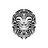 viking visages dans ornemental style. polynésien tribal motifs. adapté pour tatouages. isolé sur blanc Contexte. noir ornement, vecteur. vecteur