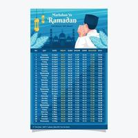 modèle de calendrier d'ornement islamique vecteur