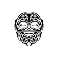 viking visages dans ornemental style. maori tribal motifs. adapté pour impressions. isolé. noir ornement, vecteur. vecteur