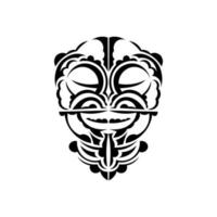 viking visages dans ornemental style. maori tribal motifs. adapté pour tatouages. isolé sur blanc Contexte. vecteur illustration.