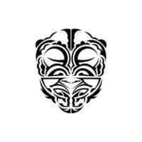 ornemental visages. maori tribal motifs. adapté pour impressions. isolé. vecteur illustration.