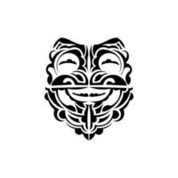 ornemental visages. maori tribal motifs. adapté pour impressions. isolé sur blanc Contexte. vecteur. vecteur