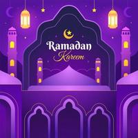 conception de ramadan kareem violet vecteur